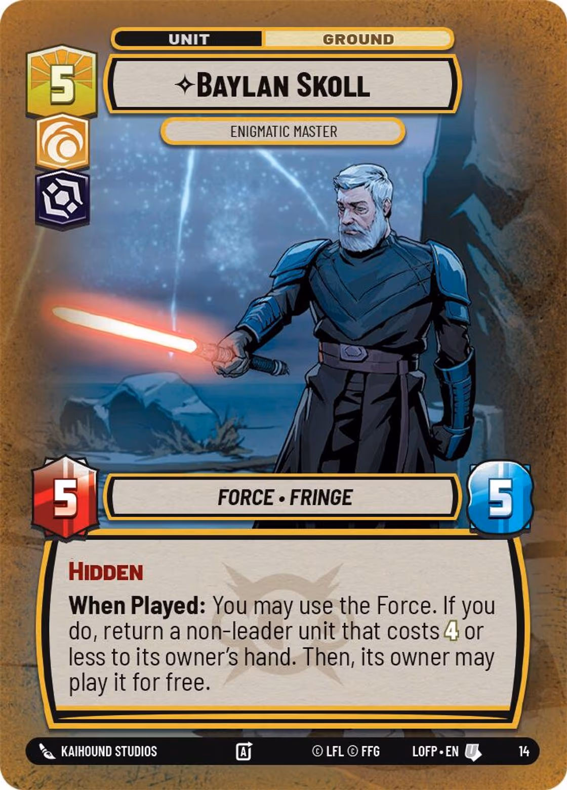 Baylan Skoll - Enigmatic Master LOFOP-14 Star Wars Unlimited card