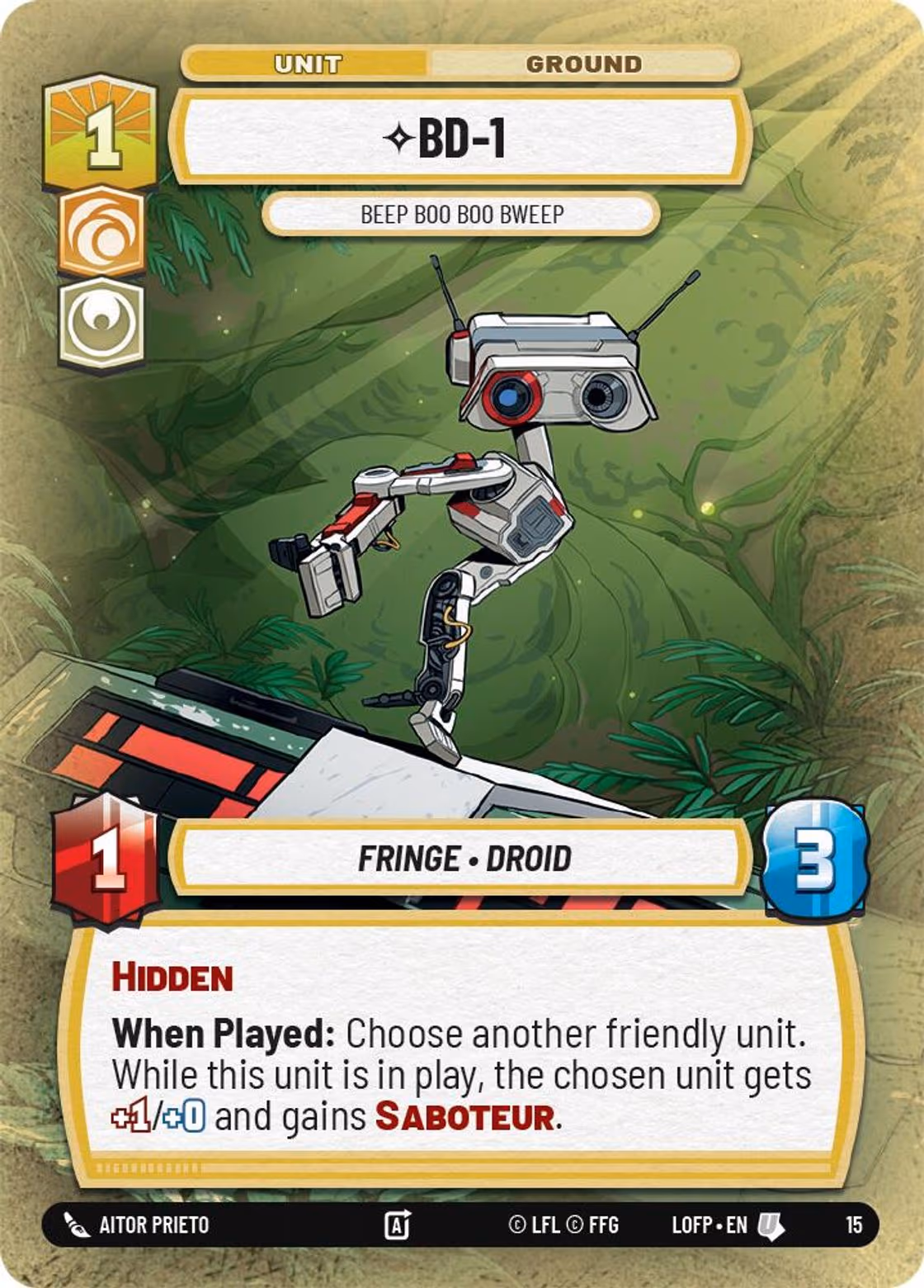 BD-1 - Beep Boo Boo Bweep LOFOP-15 Star Wars Unlimited card