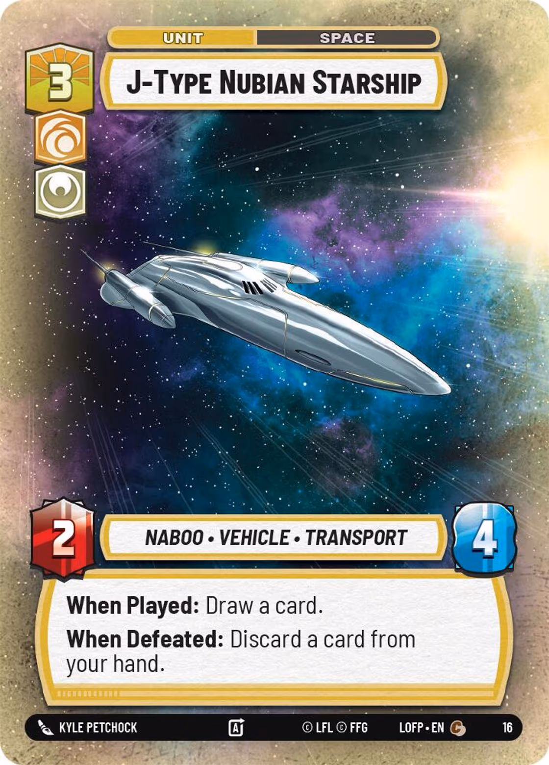 J-Type Nubian Starship LOFOP-16 Star Wars Unlimited card