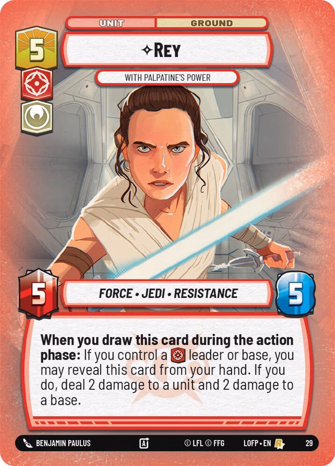 Rey - With Palpatine's Power LOFOP-29 OP Promo Foil Star Wars Unlimited card