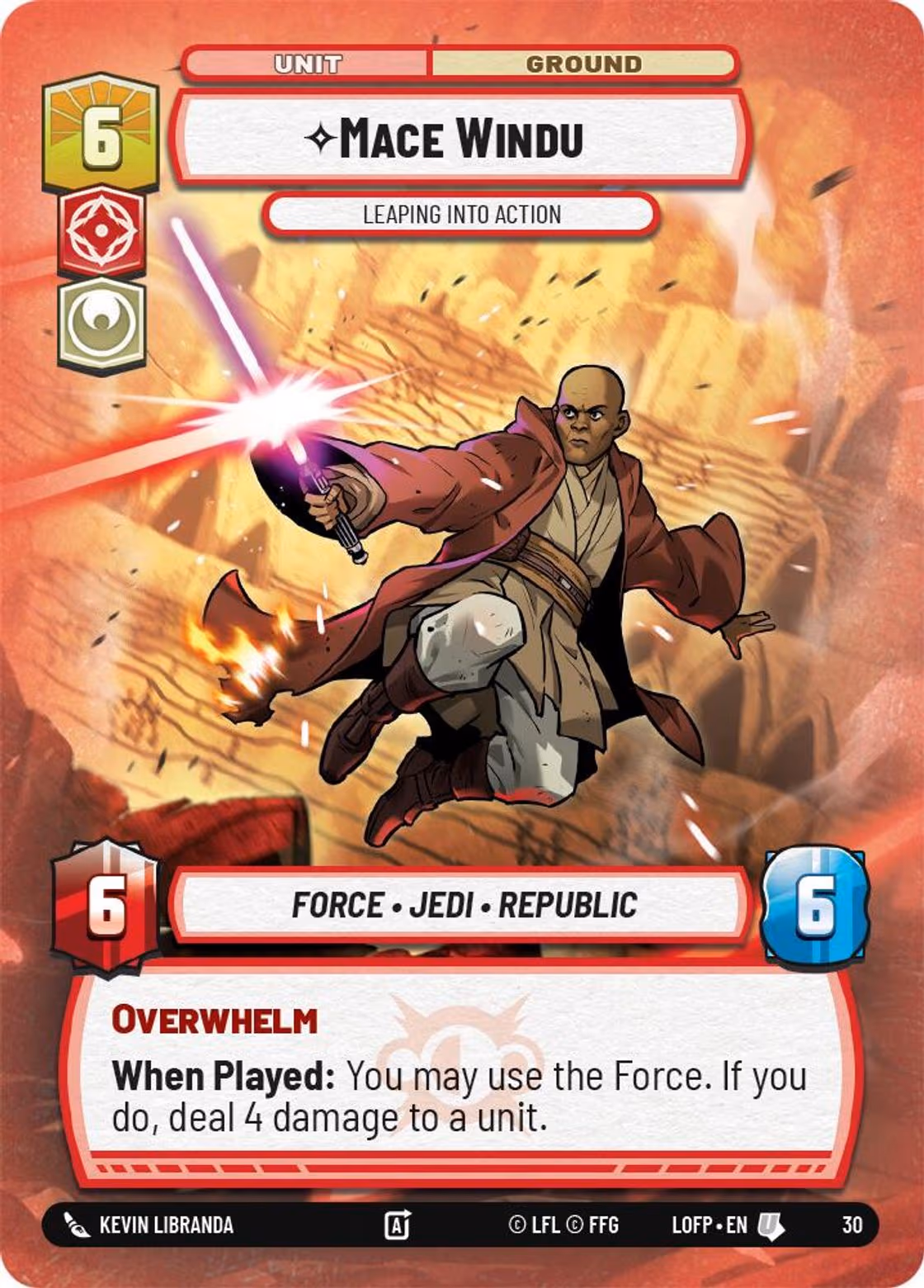 Mace Windu - Leaping into Action LOFOP-30 OP Promo Foil Star Wars Unlimited card
