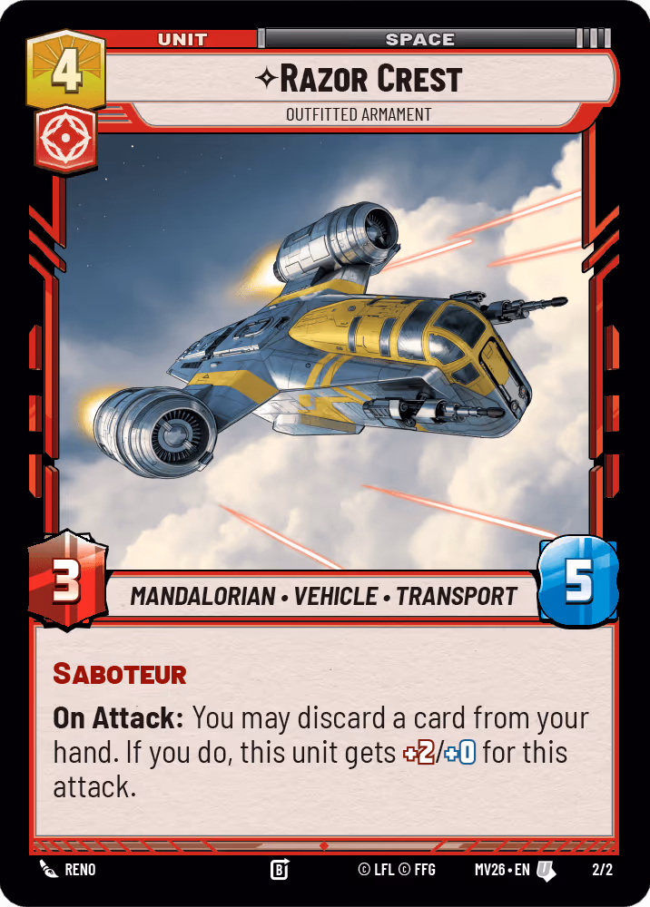 The Mandalorian and Grogu Movie Promo Star Wars Unlimited card