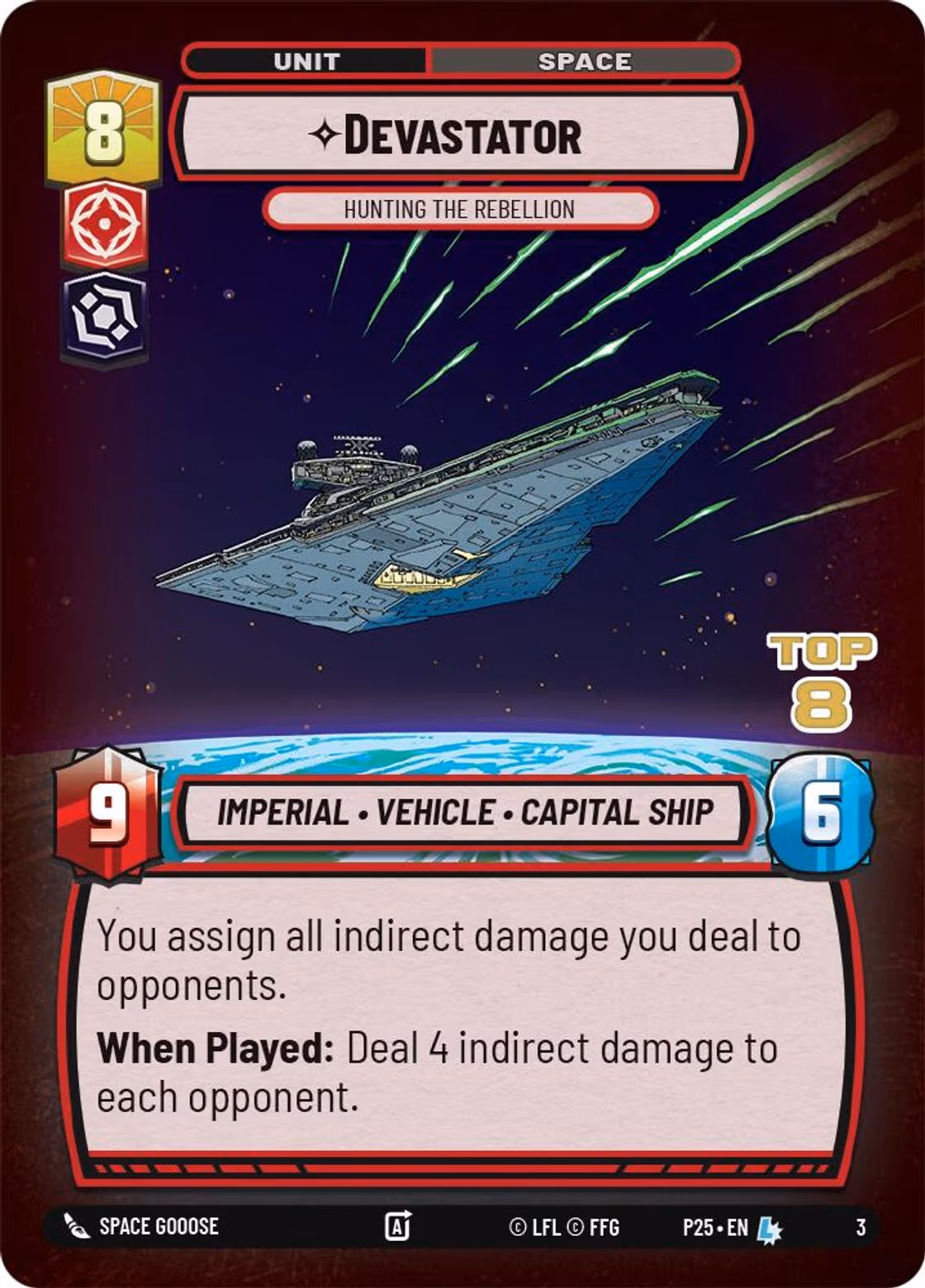 Devastator - Hunting the Rebellion P25-03 Store Showdown Top 8 Star Wars Unlimited card