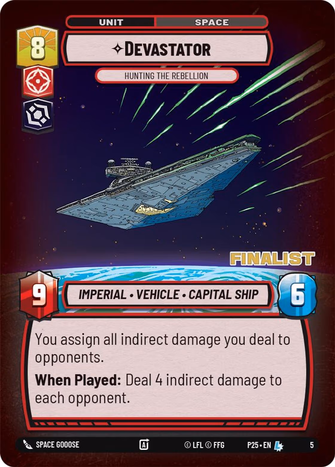 Devastator - Hunting the Rebellion P25-05 Store Showdown Finalist Star Wars Unlimited card