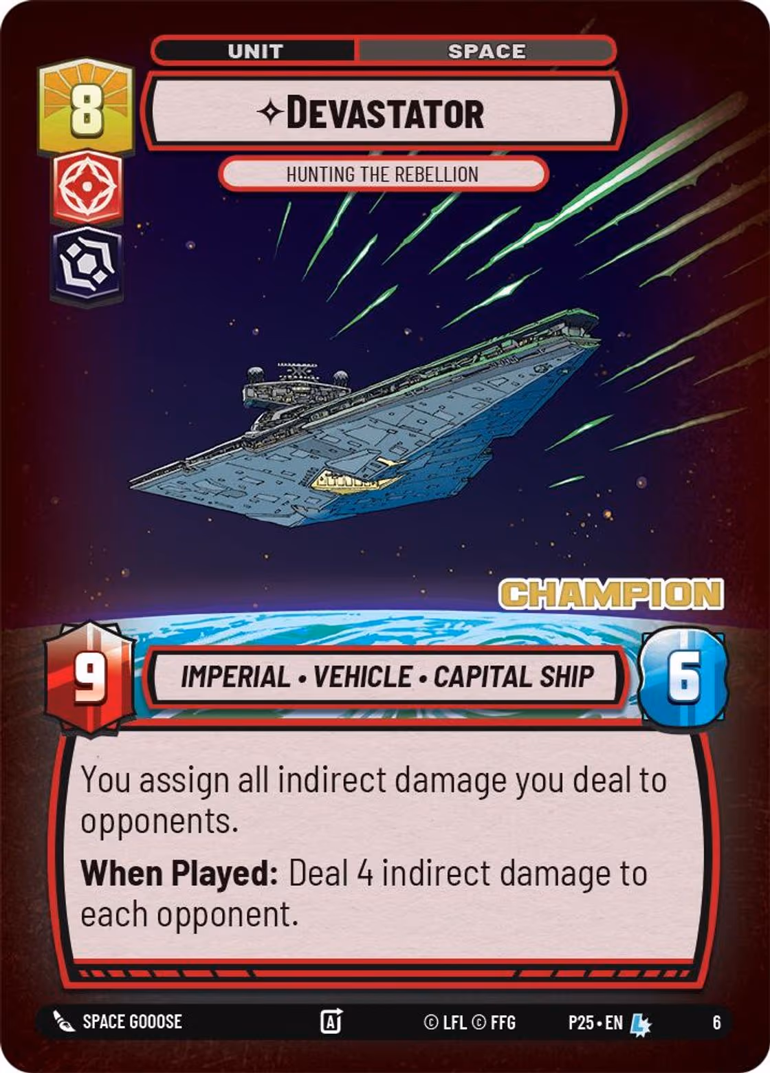 Devastator - Hunting the Rebellion P25-06 Star Wars Unlimited card
