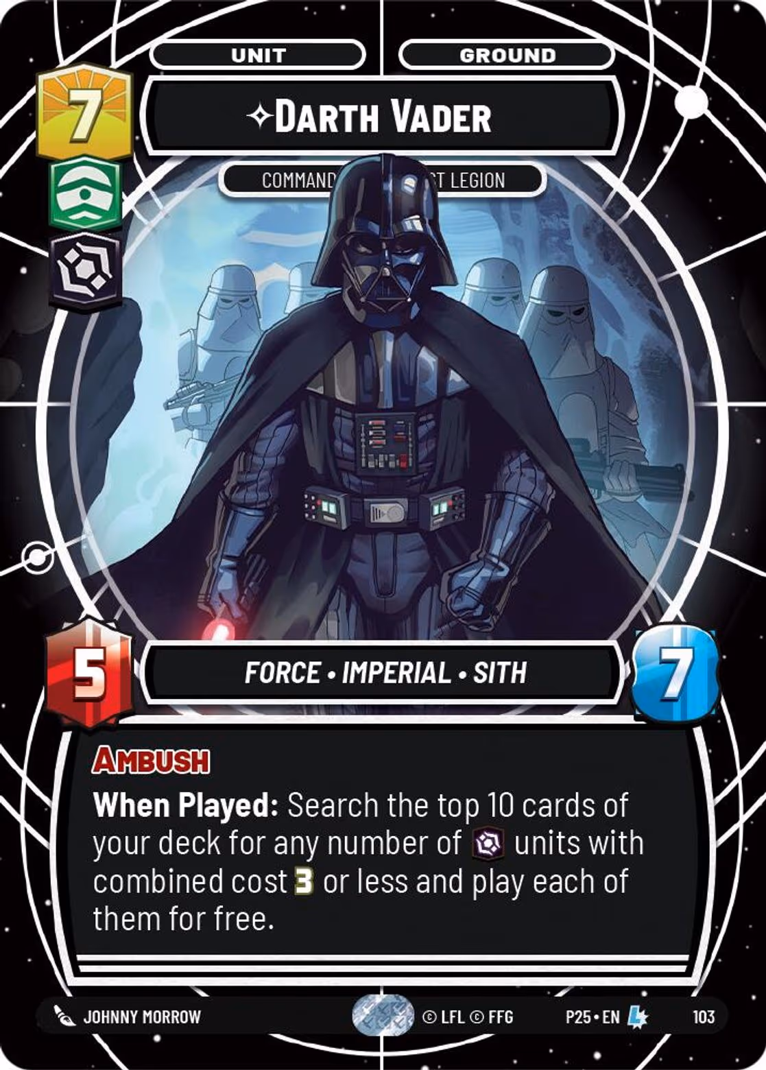 Darth Vader - Commanding the First Legion P25-103 GC Day Three Star Wars Unlimited card