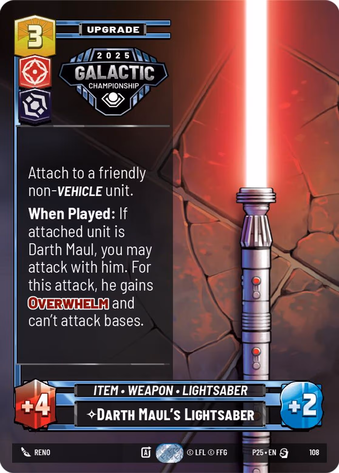 Darth Maul's Lightsaber P25-108 Star Wars Unlimited card