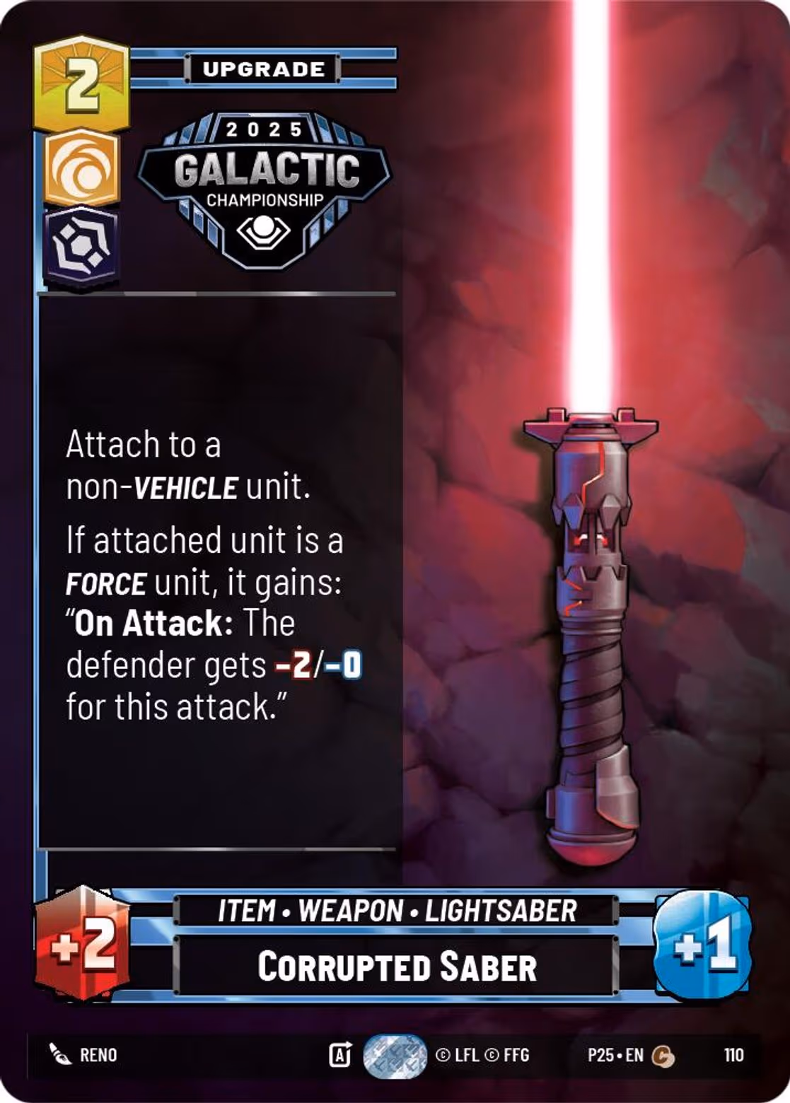 Corrupted Saber P25-110 Star Wars Unlimited card