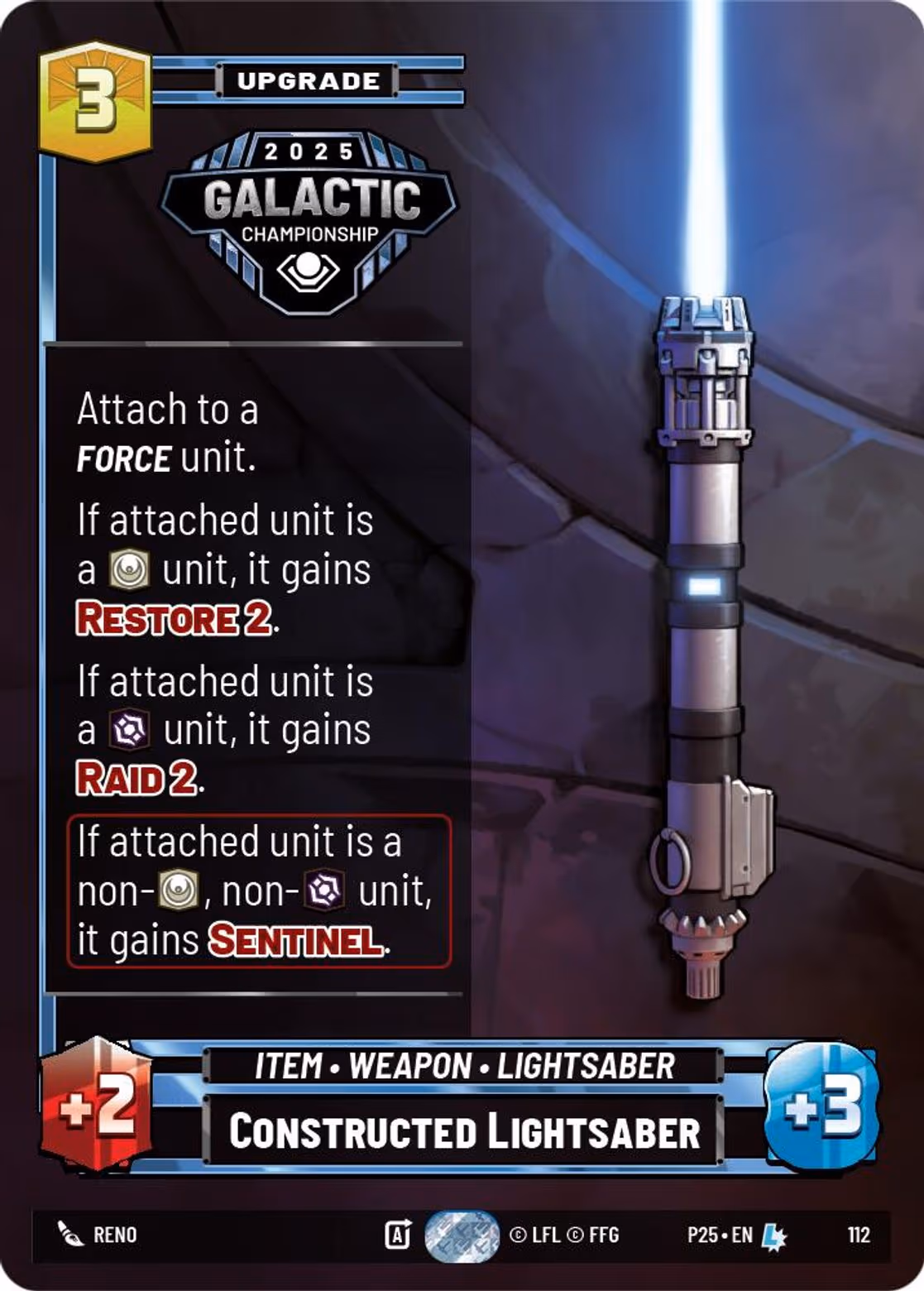 Constructed Lightsaber P25-112 Star Wars Unlimited card