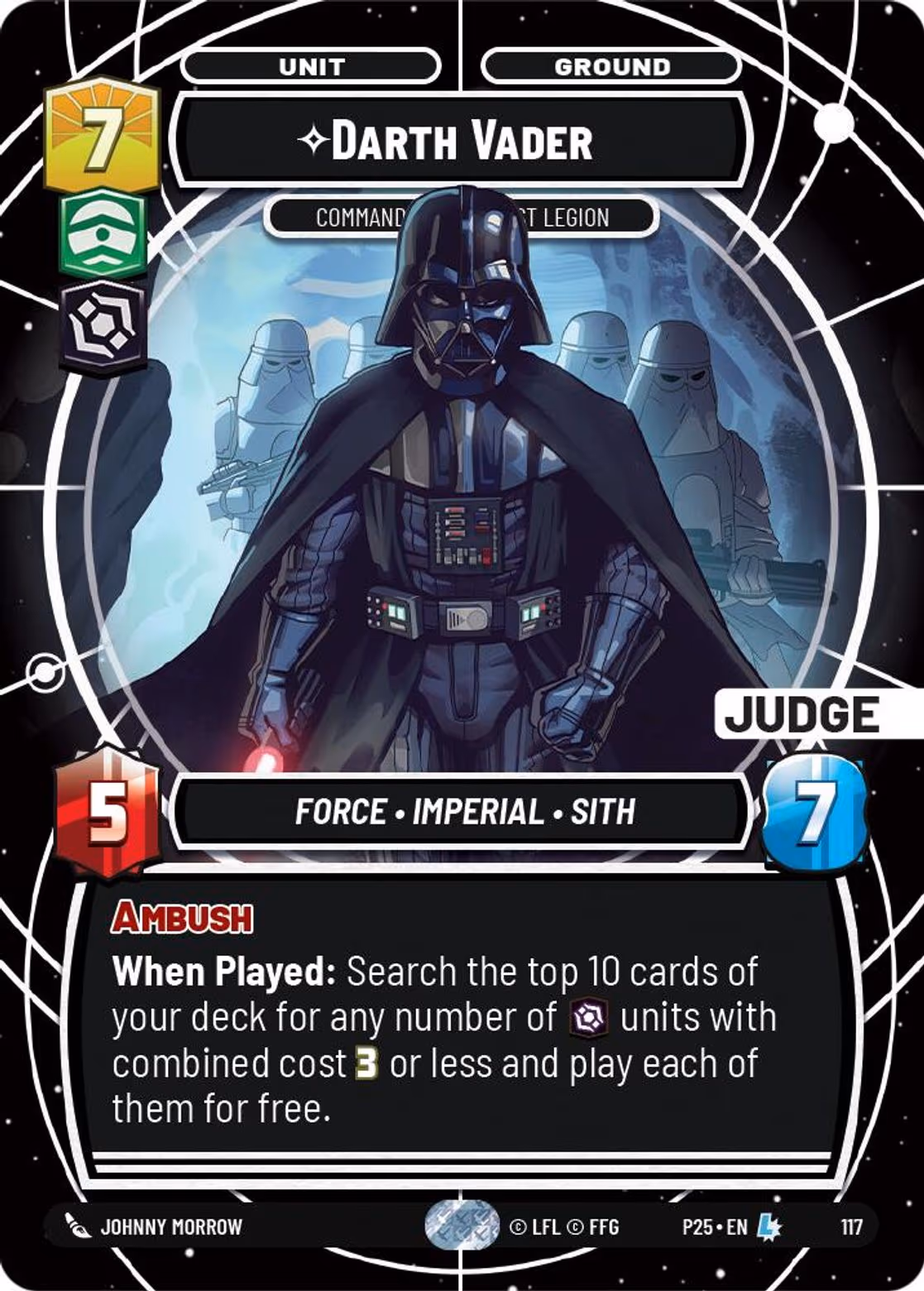 Darth Vader - Commanding the First Legion P25-117 GC Judge Star Wars Unlimited card