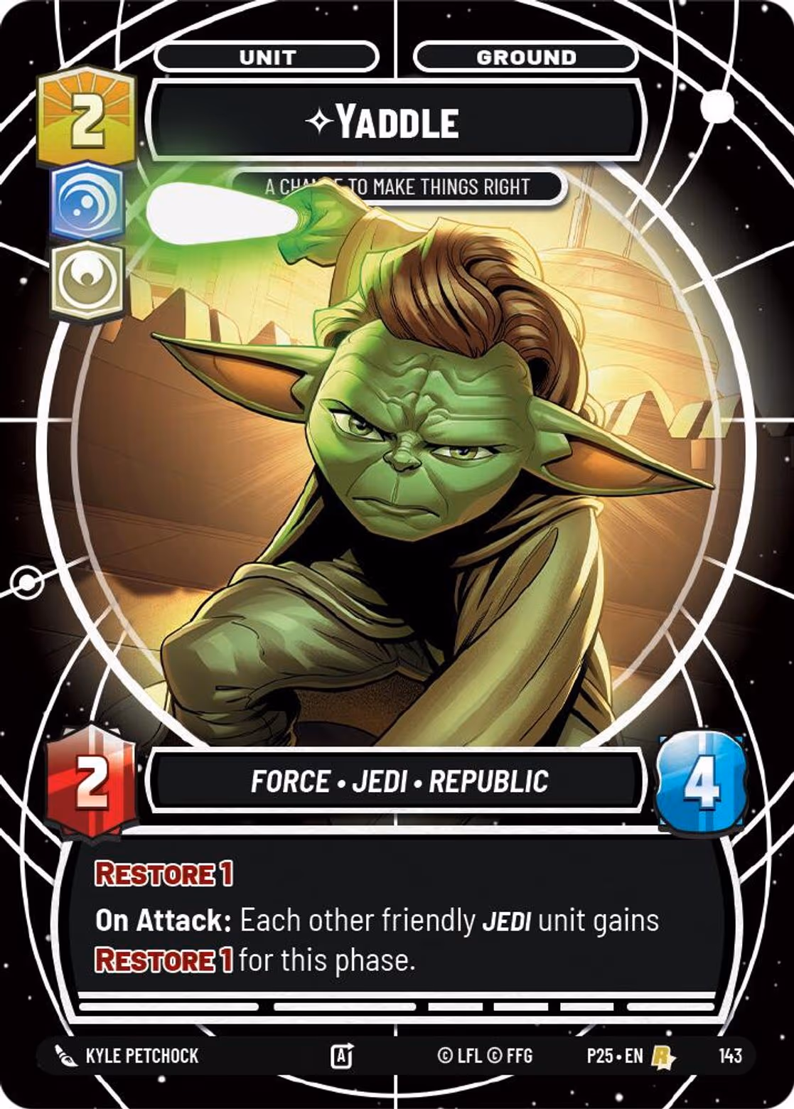 Yaddle - A Chance to Make Things Right P25-143 SQ Participation Star Wars Unlimited card
