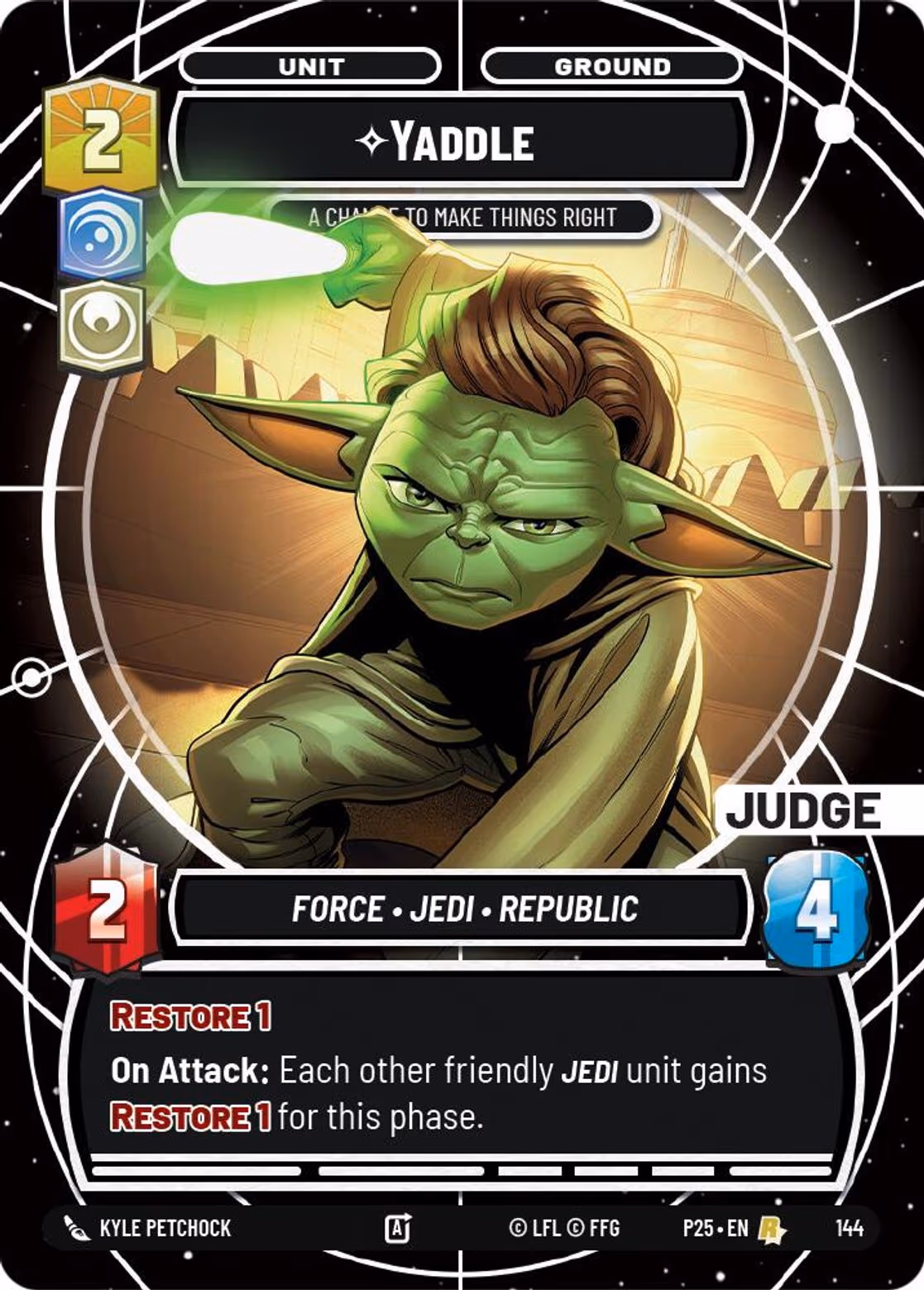 Yaddle - A Chance to Make Things Right P25-144 Star Wars Unlimited card