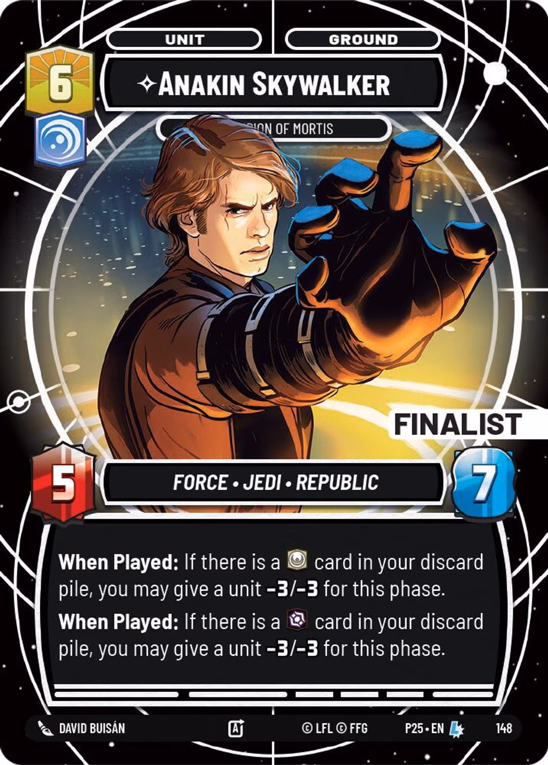 Anakin Skywalker - Champion of Mortis P25-148 SQ Finalist Star Wars Unlimited card