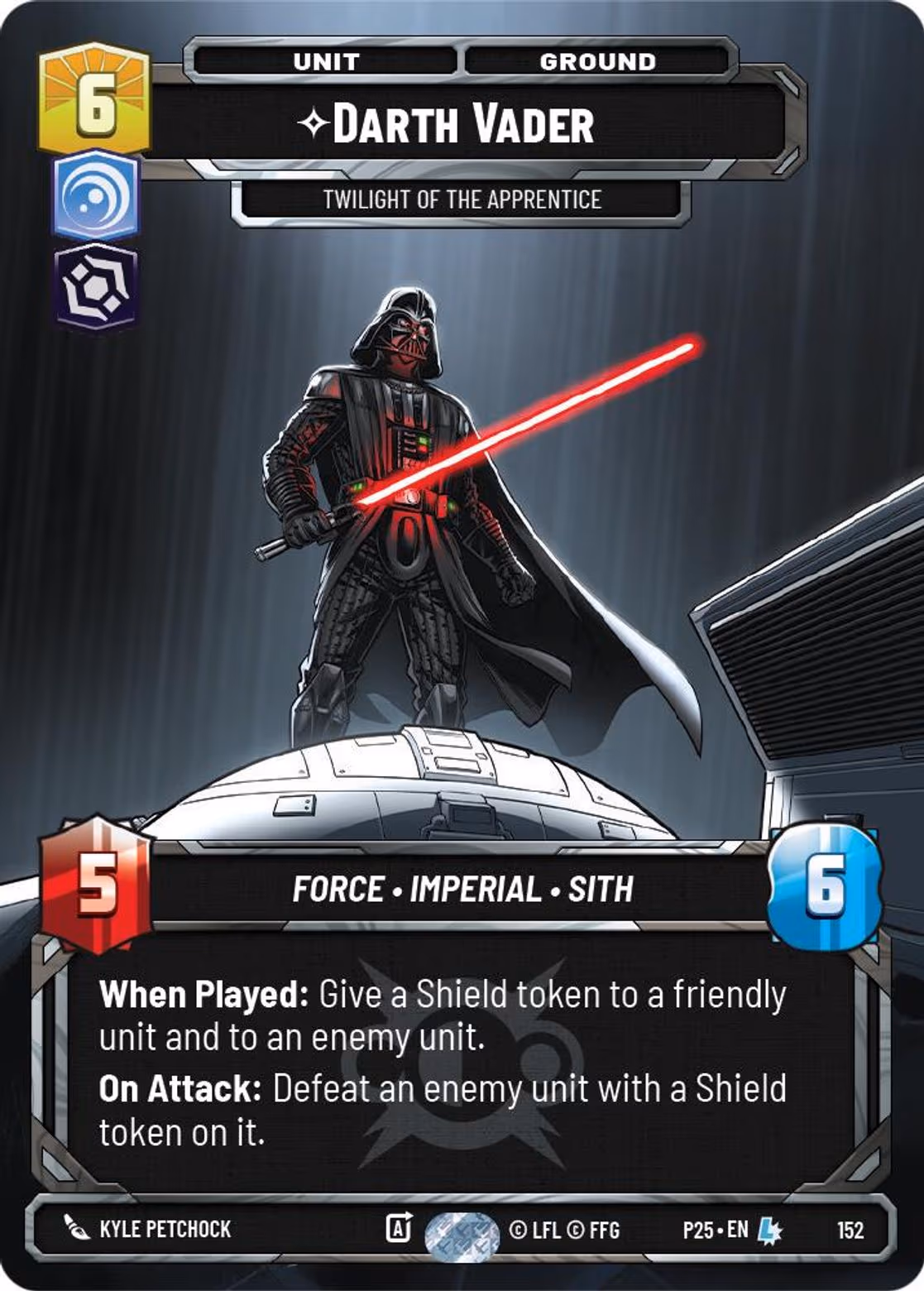 Darth Vader - Twilight of the Apprentice P25-152 RQ Prize Wall Star Wars Unlimited card