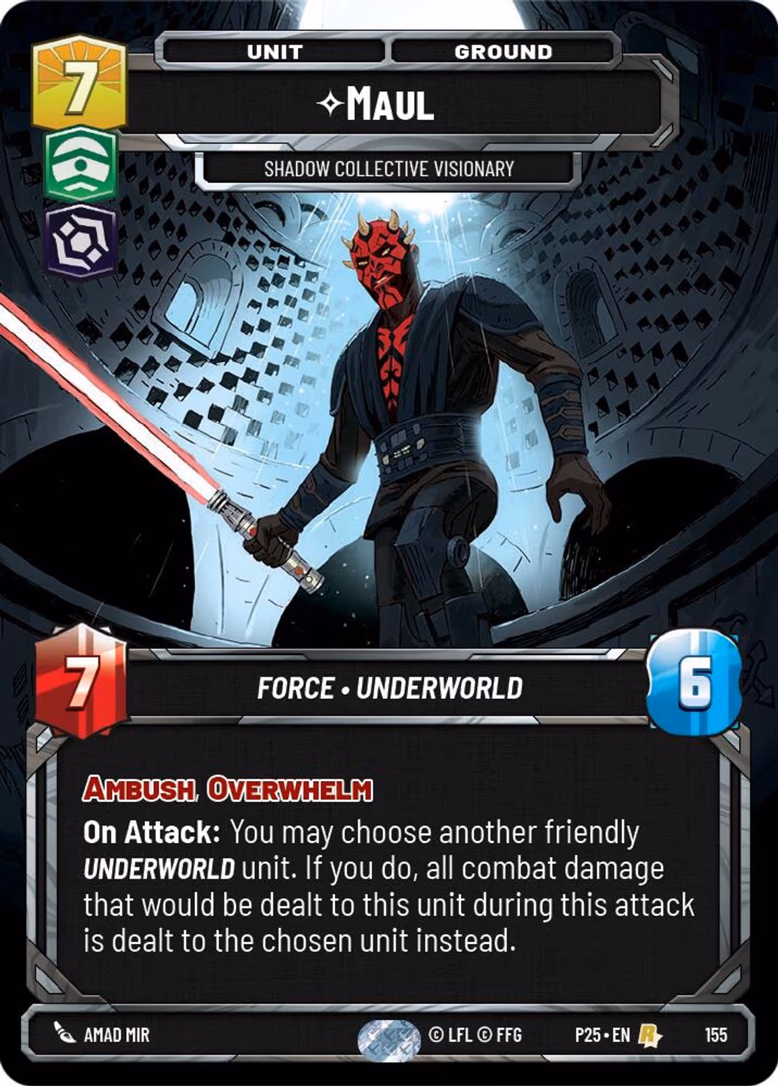 Maul - Shadow Collective Visionary P25-155 RQ Prize Wall Star Wars Unlimited card