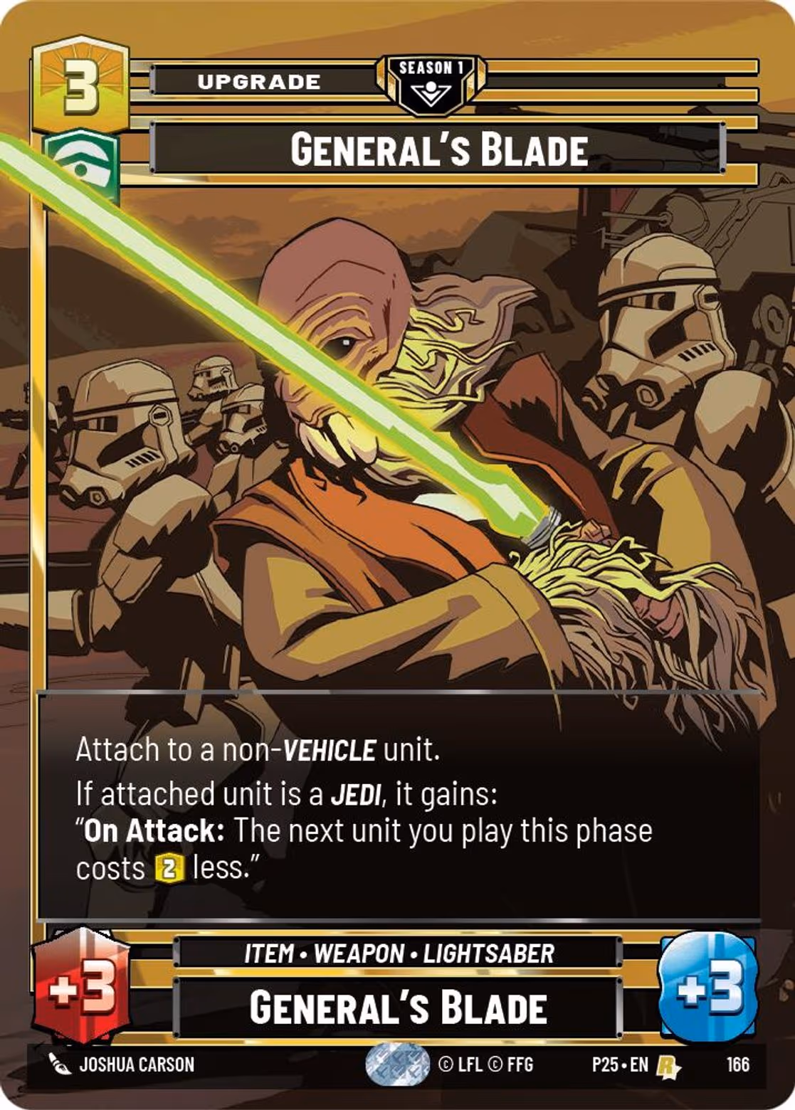 General's Blade P25-166 Star Wars Unlimited card