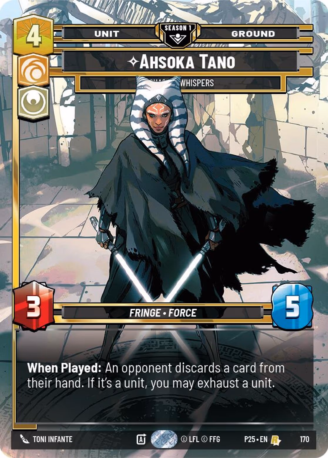 Ahsoka Tano - Chasing Whispers P25-170 Star Wars Unlimited card
