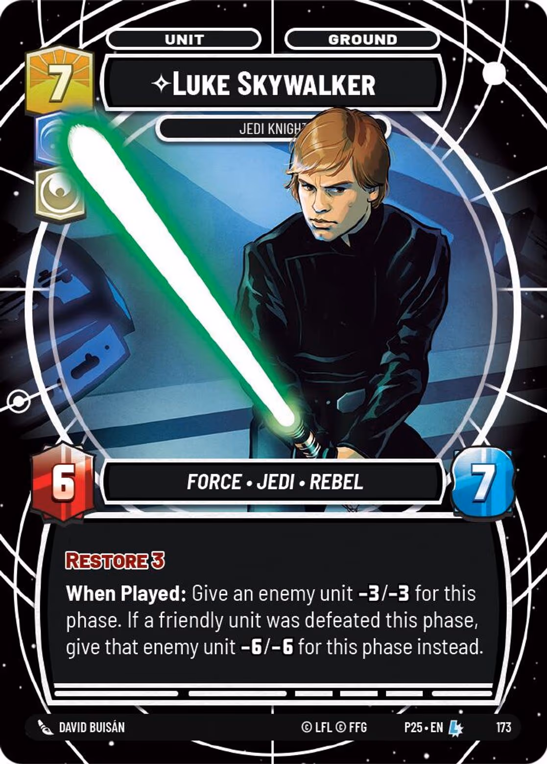Luke Skywalker - Jedi Knight P25-173 RQ Day Two Star Wars Unlimited card