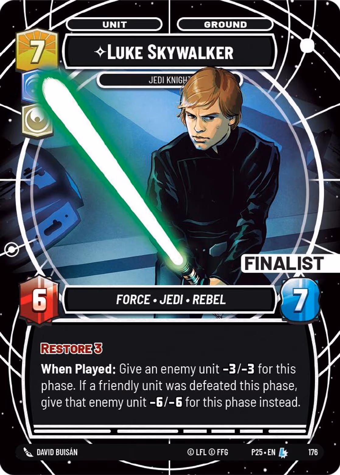 Luke Skywalker - Jedi Knight P25-176 RQ Finalist Star Wars Unlimited card