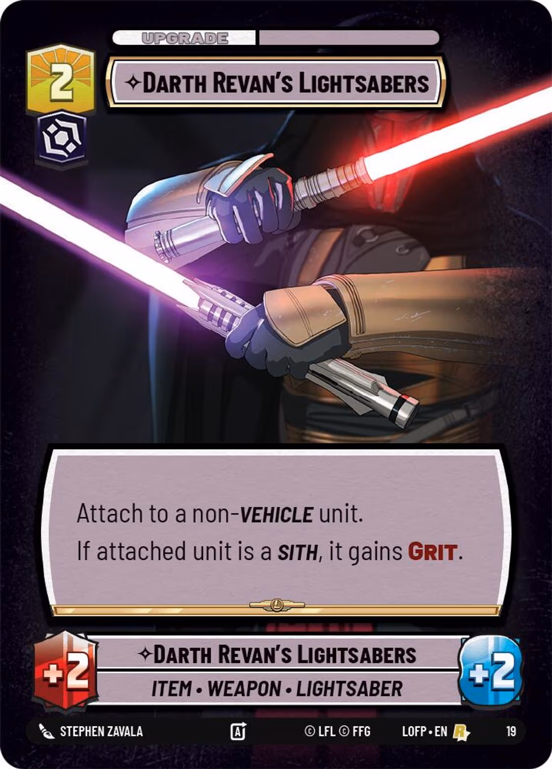 Darth Revan's Lightsaber P25-19 PQ Participation Star Wars Unlimited card