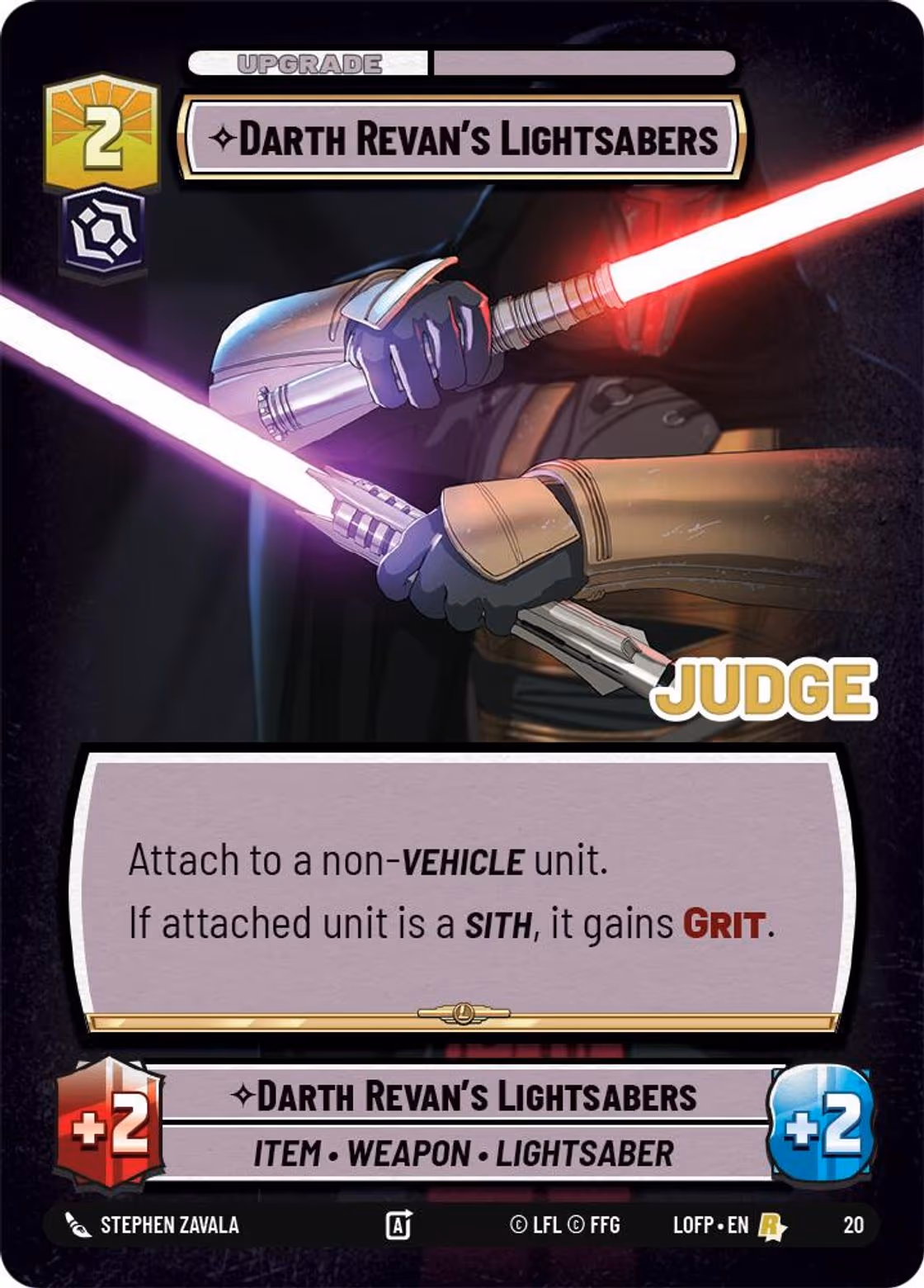 Darth Revan's Lightsaber P25-20 Star Wars Unlimited card