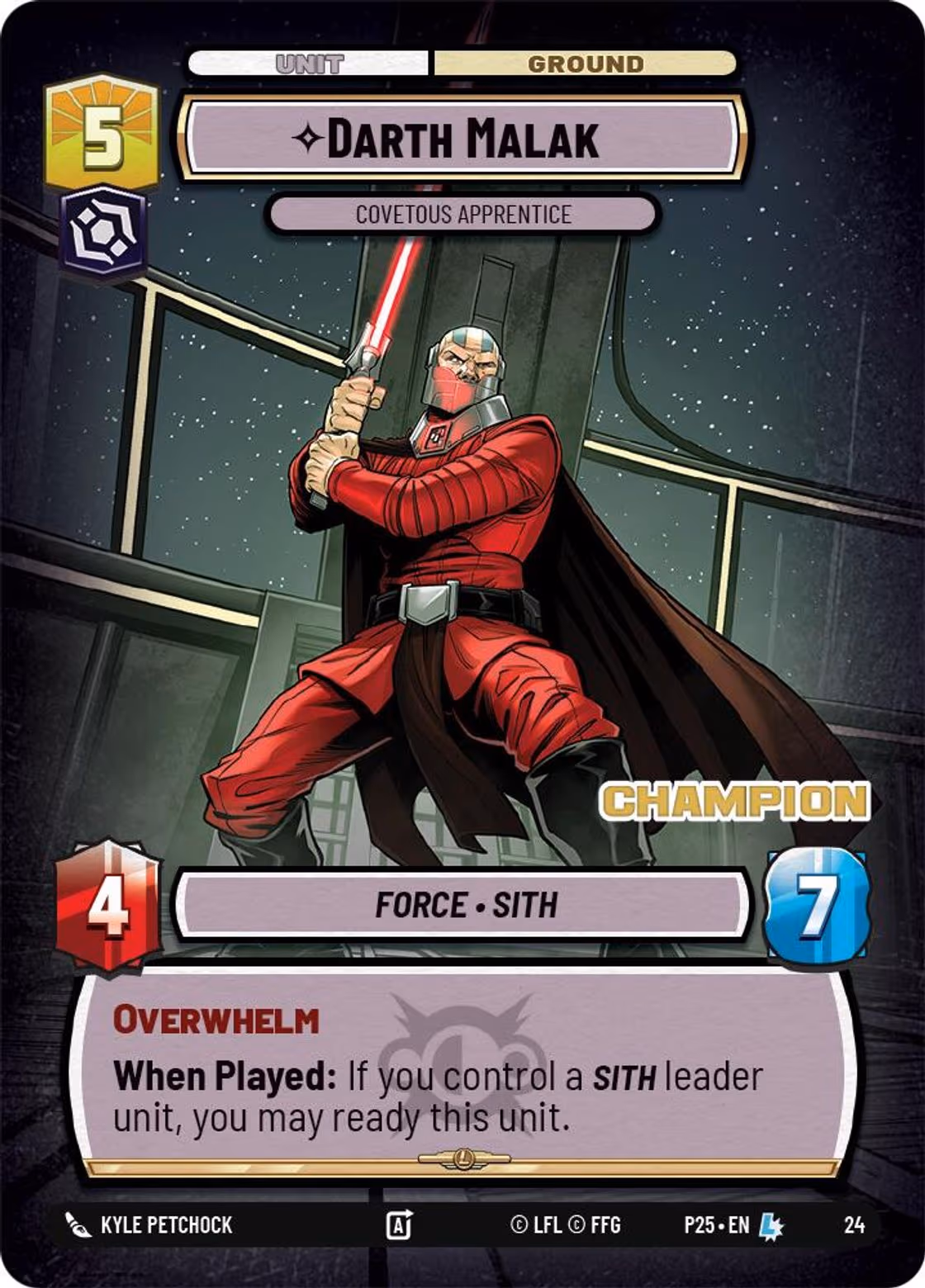 Darth Malak - Covetous Apprentice P25-24 Star Wars Unlimited card