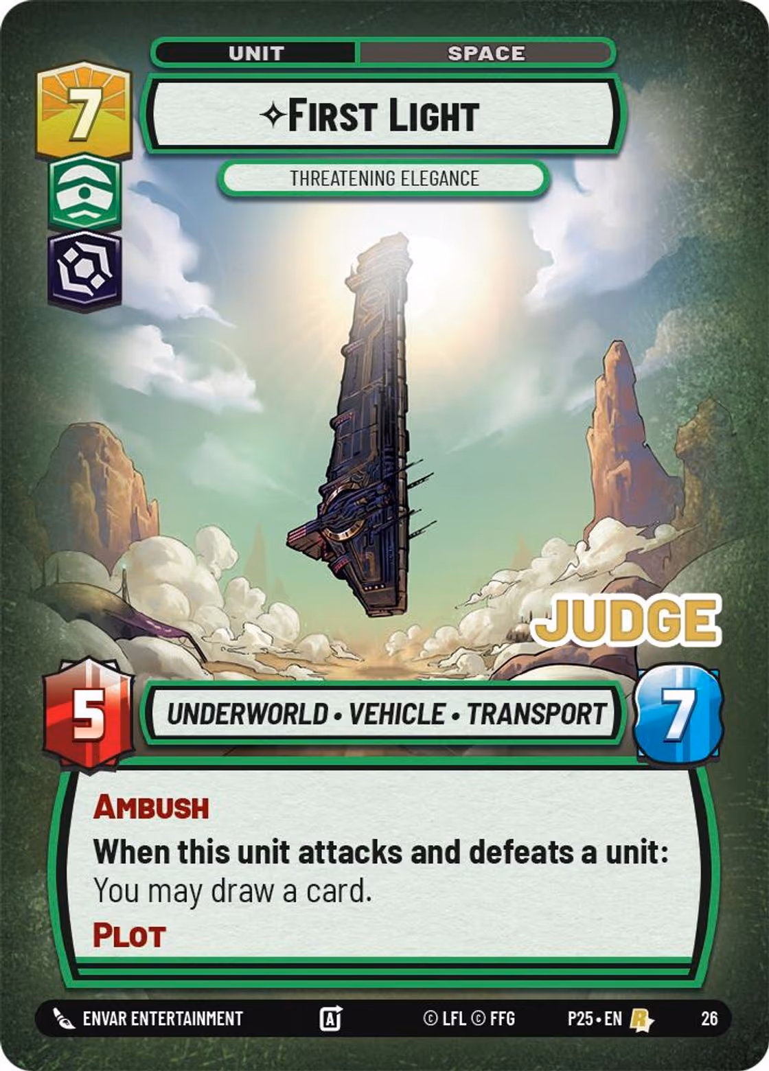 First Light - Threatening Elegance P25-26 Star Wars Unlimited card