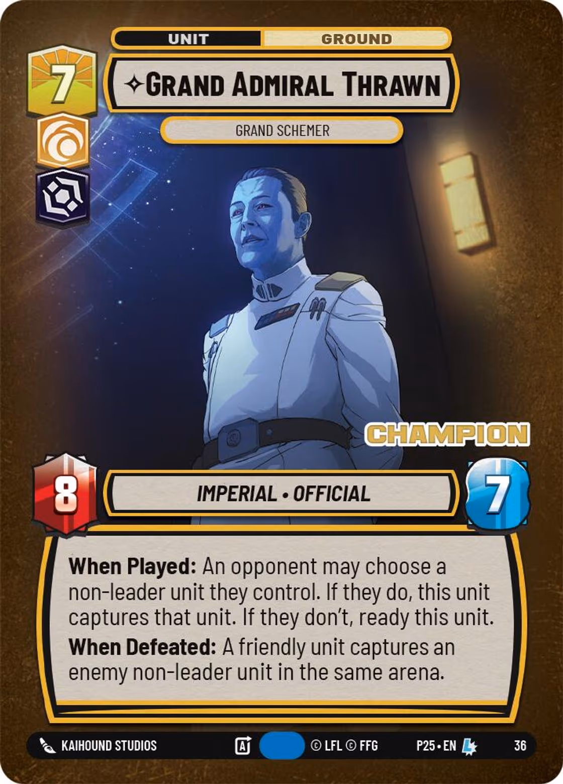 Grand Admiral Thrawn - Grand Schemer P25-36 Star Wars Unlimited card