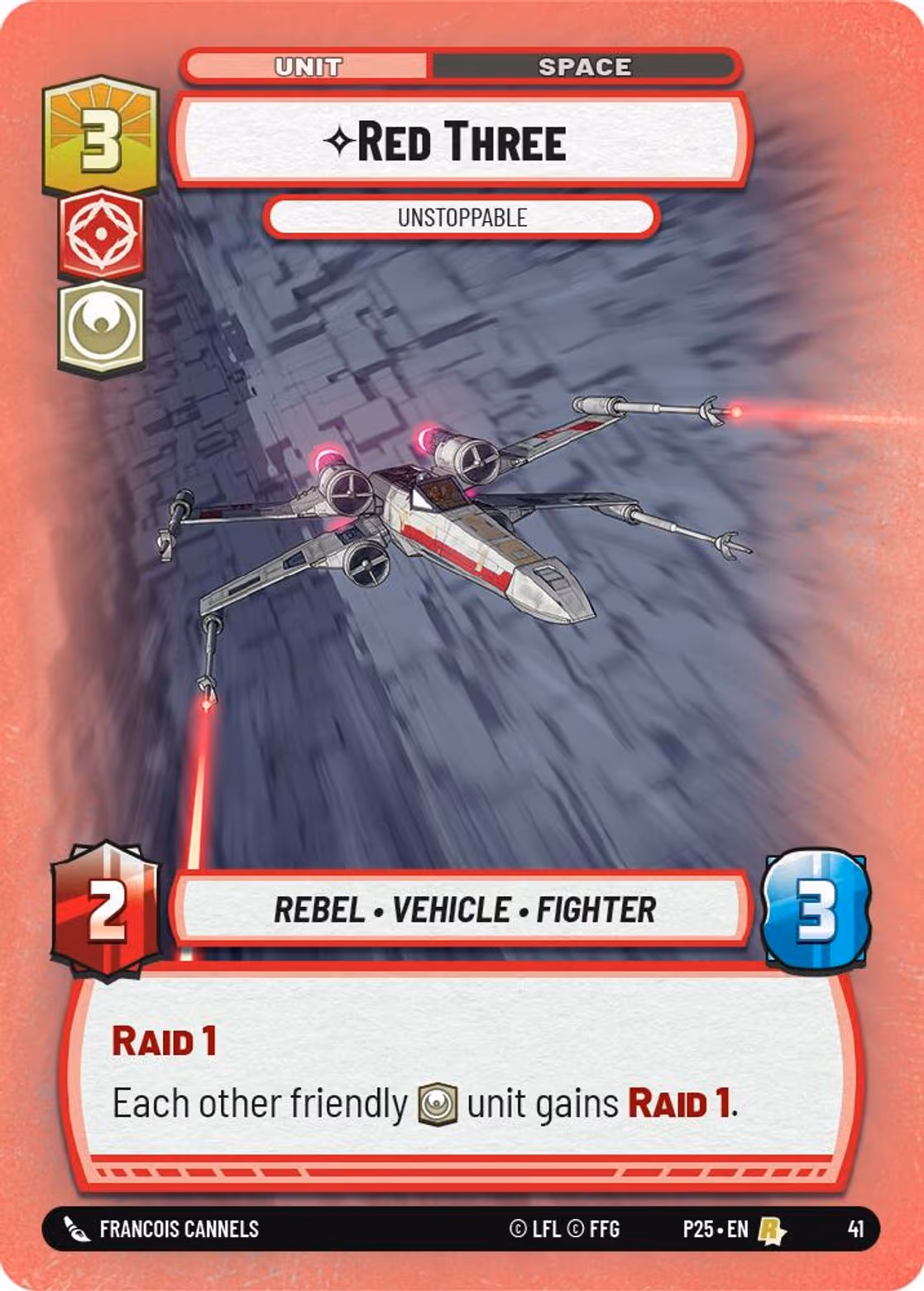 Red Three - Unstoppable P25-41 Star Wars Unlimited card