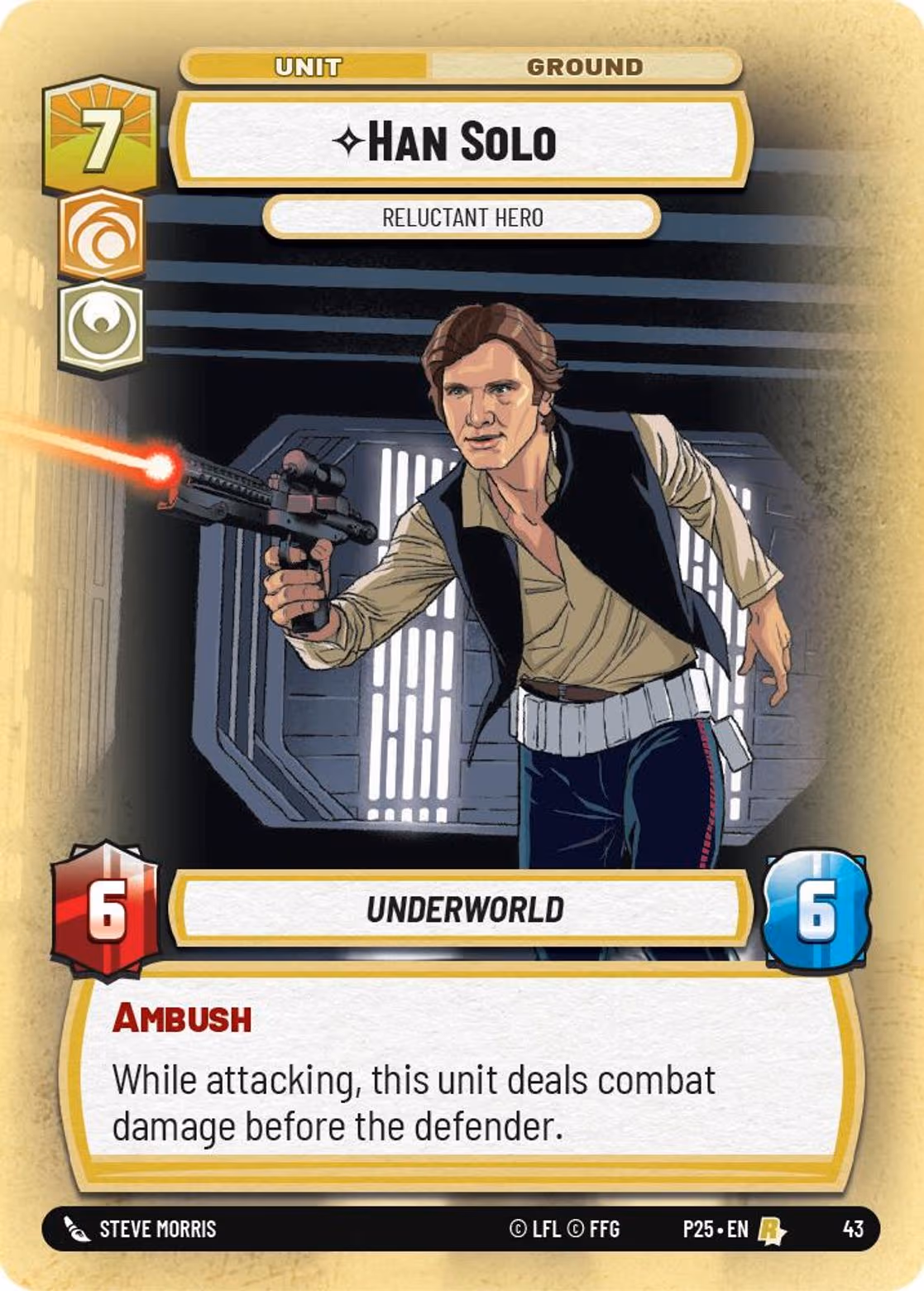 Han Solo - Reluctant Hero P25-43 Star Wars Unlimited card
