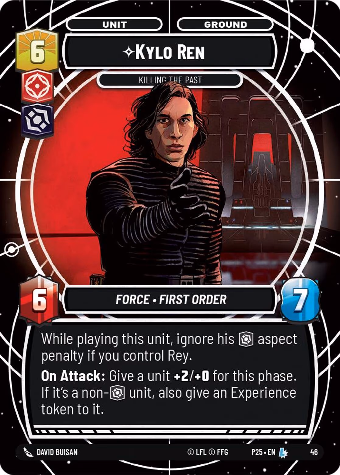 Kylo Ren - Killing the Past P25-46 SQ Day Two Star Wars Unlimited card