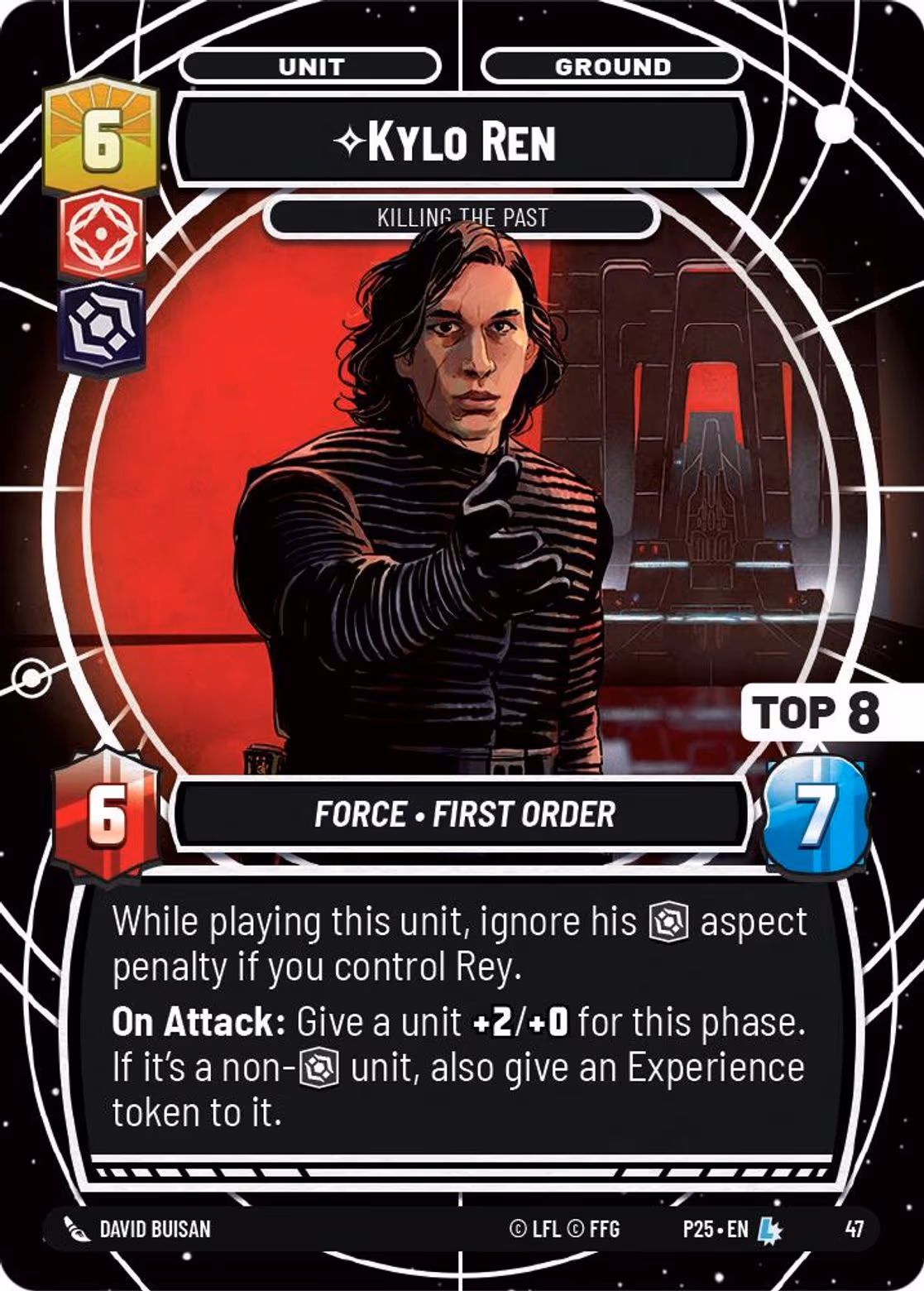 Kylo Ren - Killing the Past P25-47 SQ Top 8 Star Wars Unlimited card