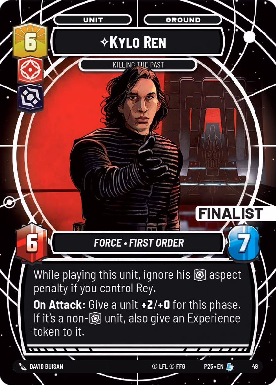 Kylo Ren - Killing the Past P25-49 SQ Finalist Star Wars Unlimited card