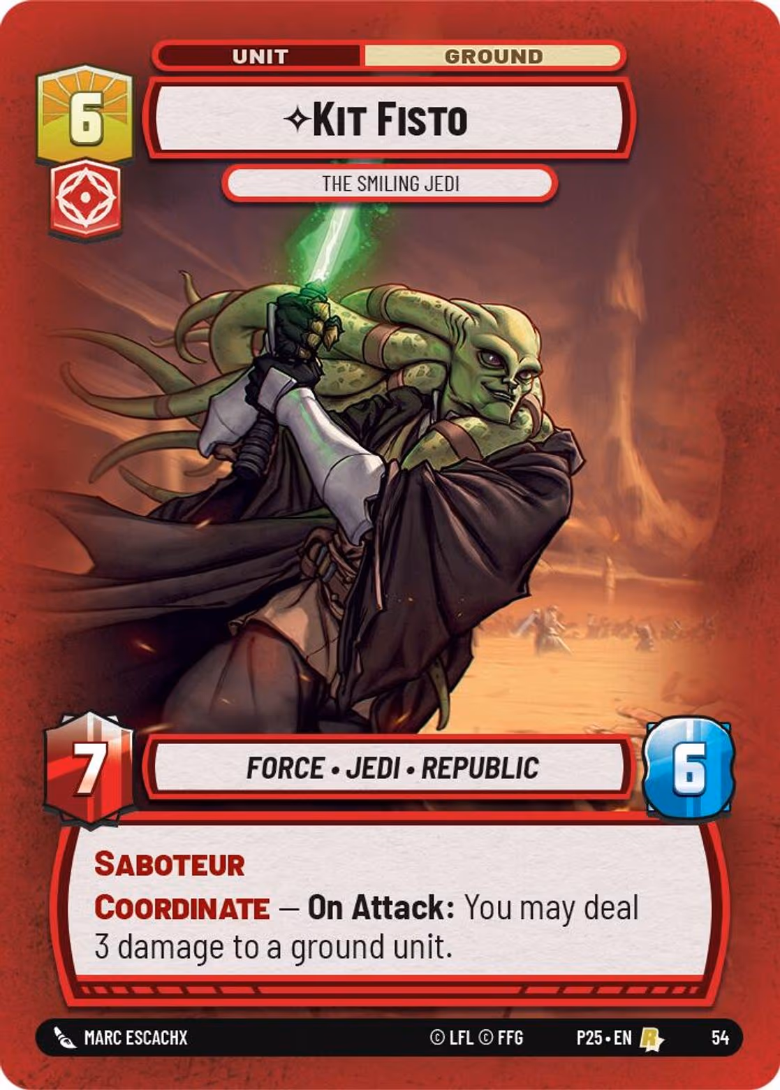 Kit Fisto - The Smiling Jedi Star Wars Unlimited card