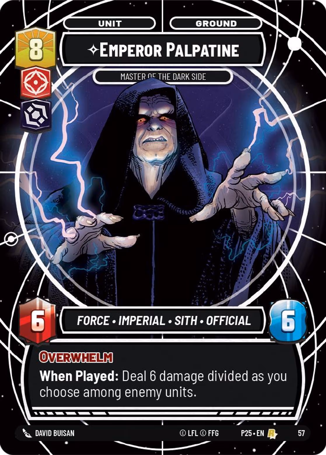 Emperor Palpatine - Master of the Dark Side P25-57 RQ Participation Star Wars Unlimited card
