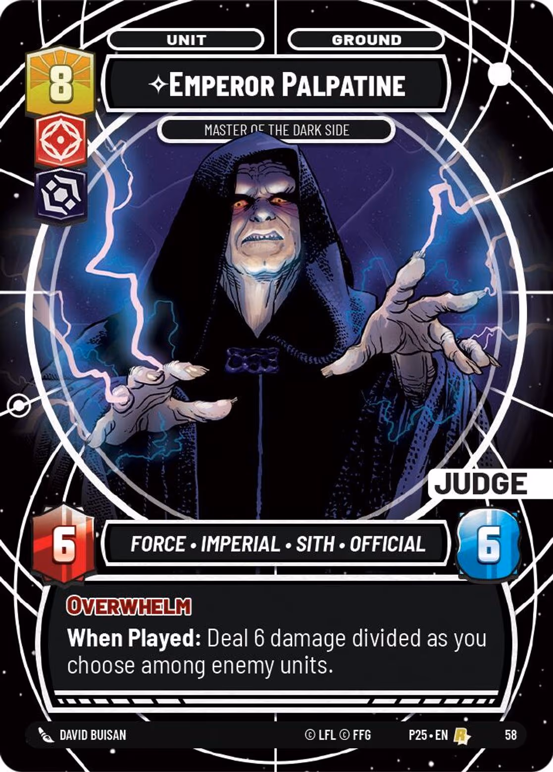 Emperor Palpatine - Master of the Dark Side P25-58 Star Wars Unlimited card