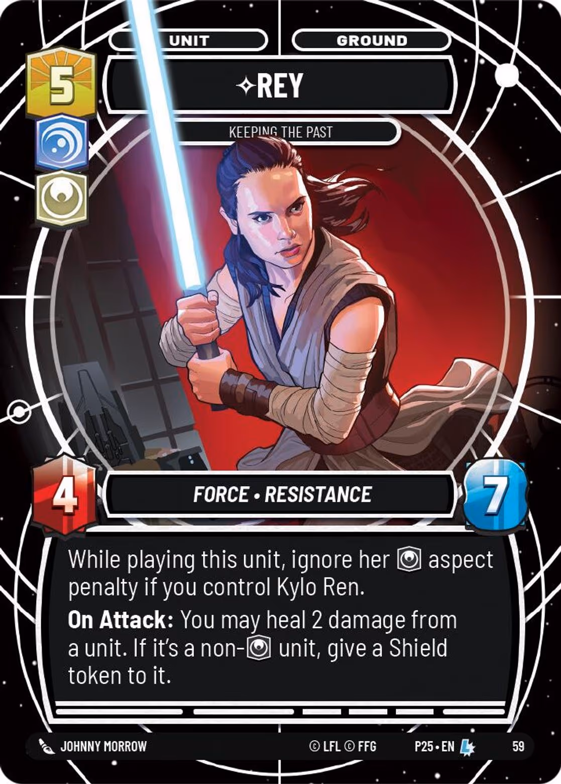 Rey - Keeping the Past P25-59 RQ Day Two Star Wars Unlimited card