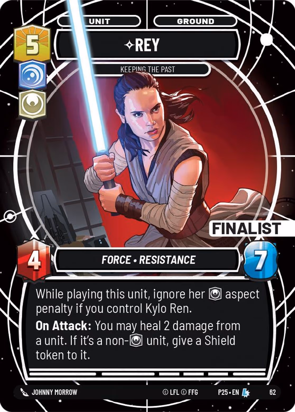 Rey - Keeping the Past P25-62 RQ Finalist Star Wars Unlimited card