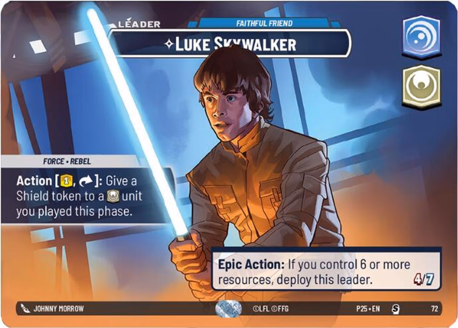 Luke Skywalker - Faithful Friend P25-73 Star Wars Unlimited card