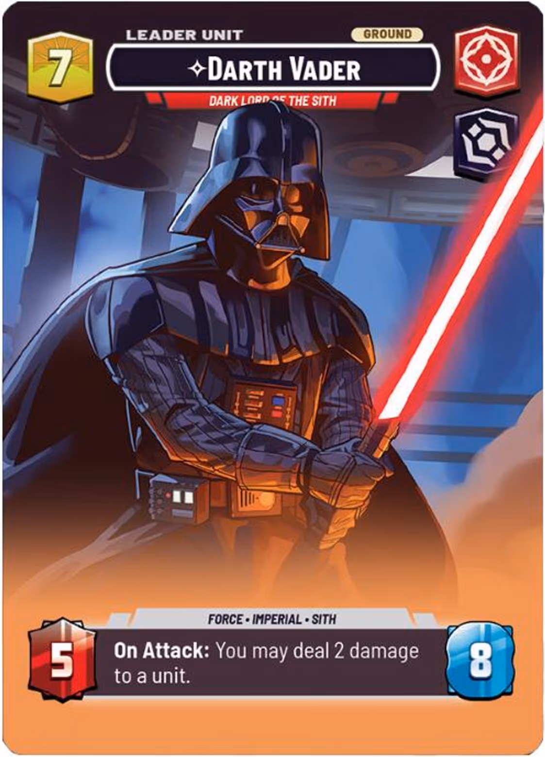 Darth Vader - Dark Lord of the Sith P25-74 Star Wars Unlimited card (back face)