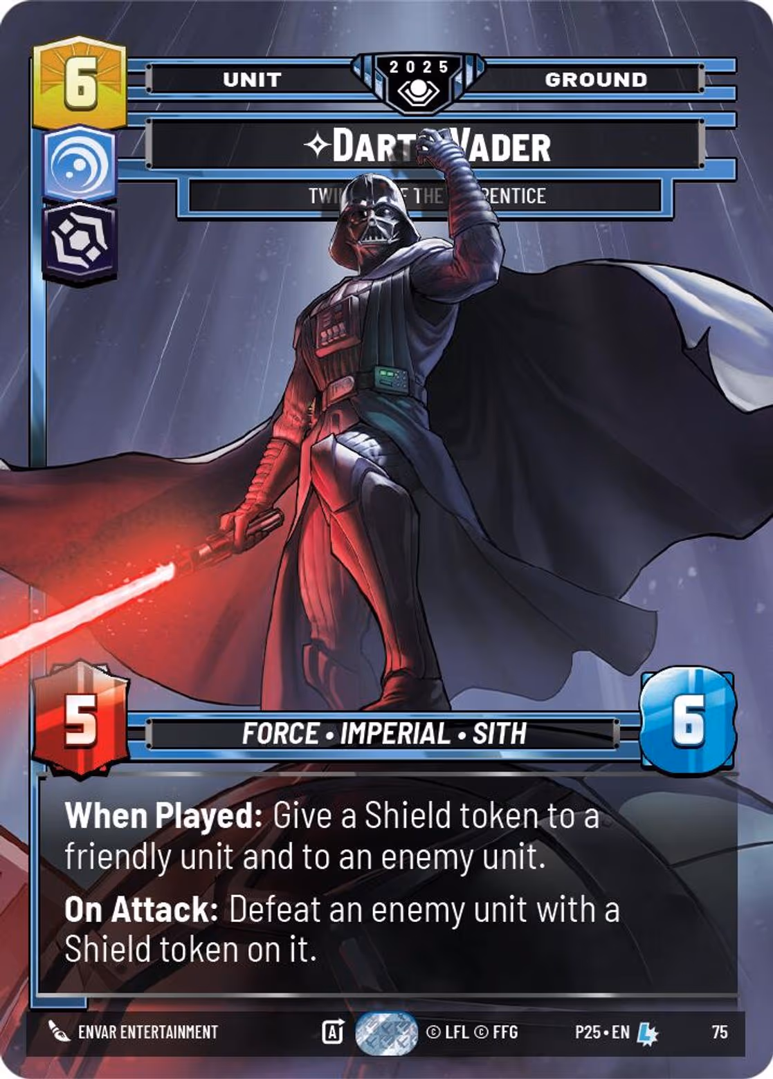 Darth Vader - Twilight of the Apprentice P25-75 Star Wars Unlimited card