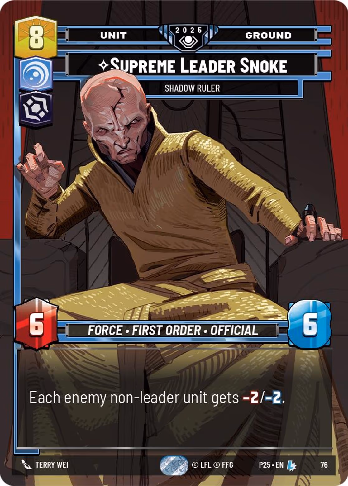 Supreme Leader Snoke - Shadow Ruler P25-76 Star Wars Unlimited card
