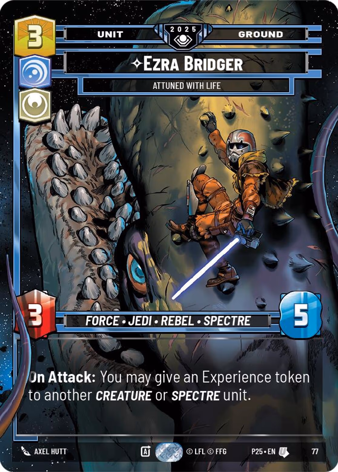 Ezra Bridger - Attuned With Life P25-77 Star Wars Unlimited card