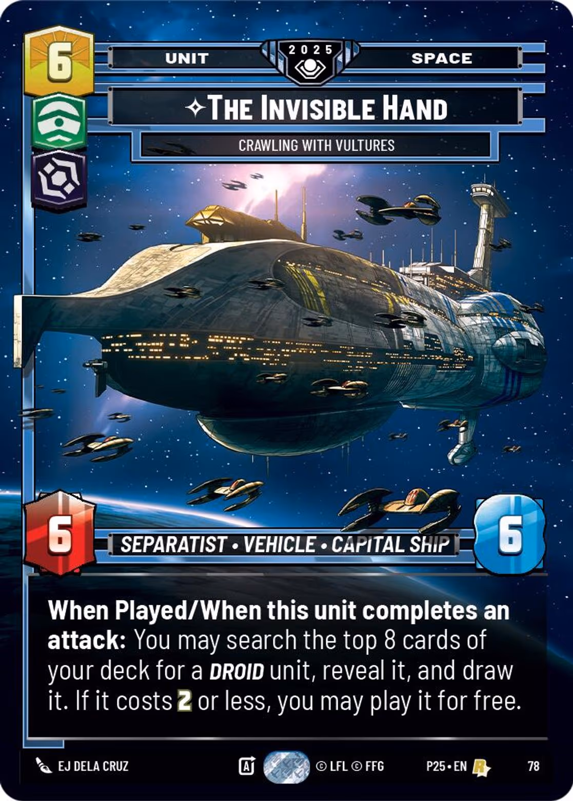 The Invisible Hand - Crawling With Vultures P25-78 Star Wars Unlimited card