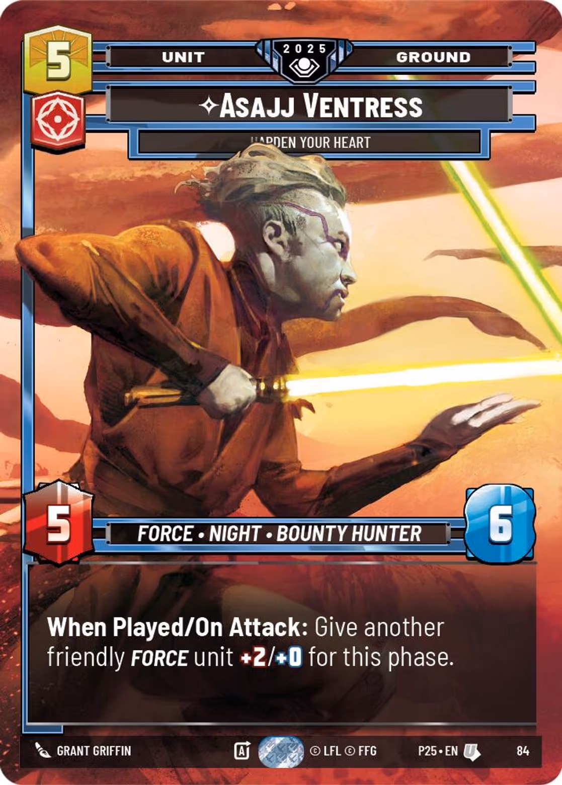 Asajj Ventress - Harden Your Heart P25-84 Star Wars Unlimited card
