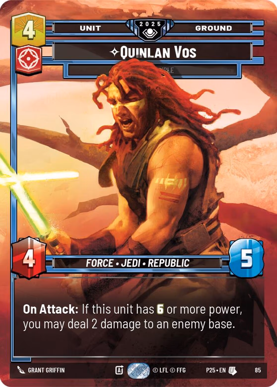 Quinlan Vos - Dark Disciple P25-85 Star Wars Unlimited card