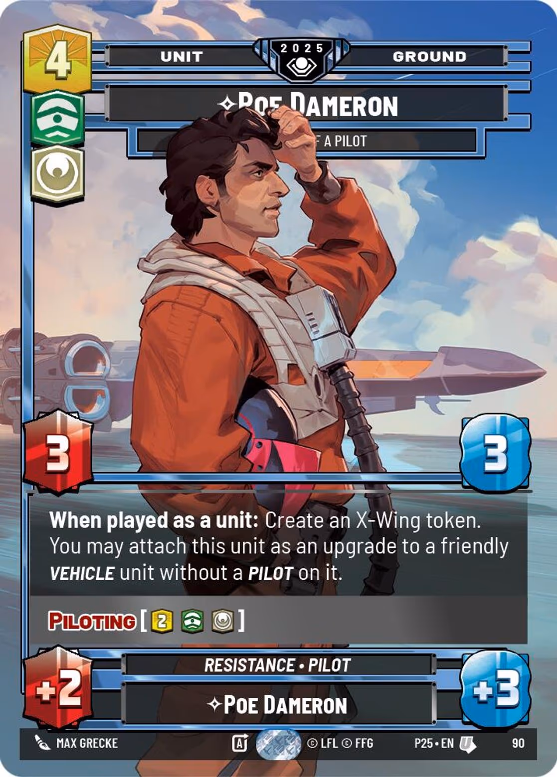 Poe Dameron - One Hell of a a Pilot P25-90 Star Wars Unlimited card