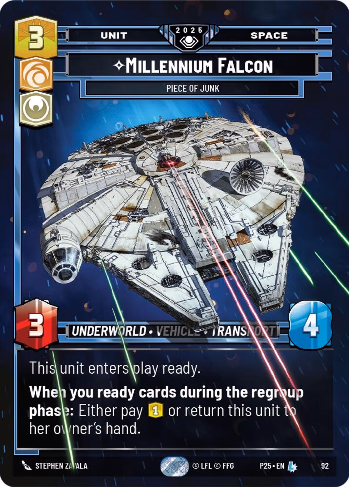 Millennium Falcon - Piece Of Junk P25-92 Star Wars Unlimited card