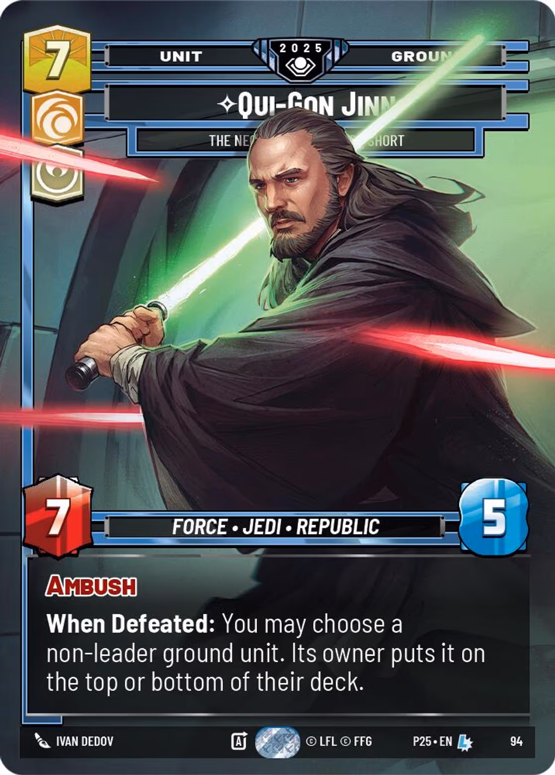 Qui-Gon Jinn - The Negotiations will be Short P25-94 Star Wars Unlimited card