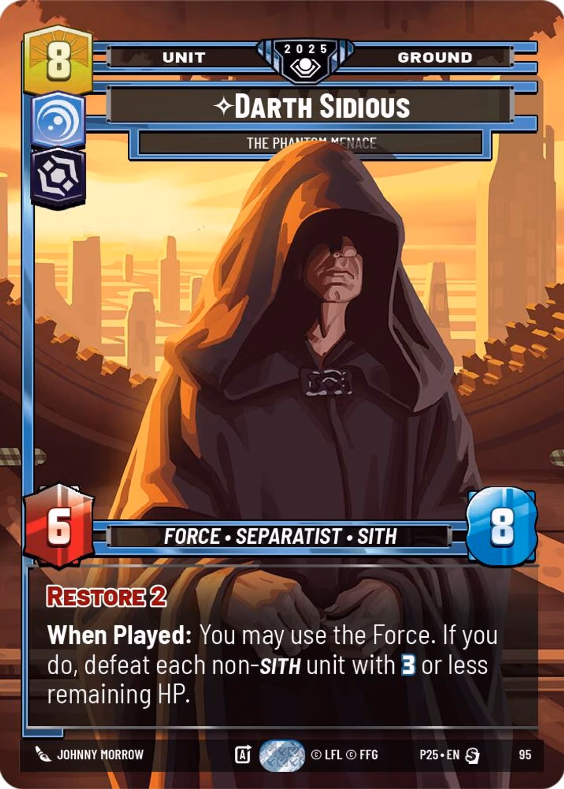 Darth Sidious - The Phantom Menace P25-95 Star Wars Unlimited card